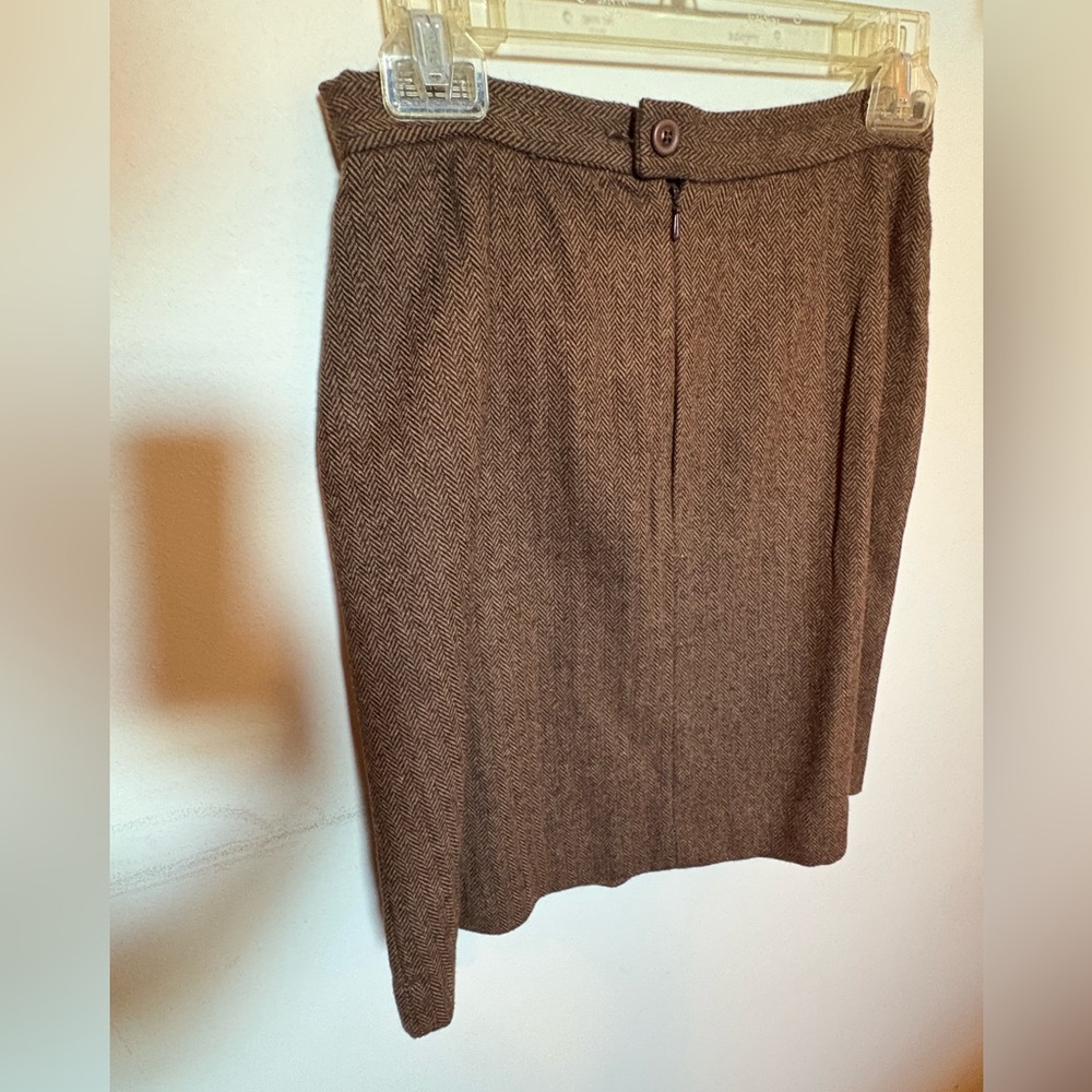 Vintage Gap Brown Tweed Wool Skirt and Vest Set NWT - Picture 8 of 12